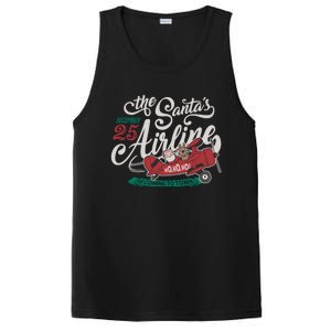 Christmas Santa Claus Flying Airplane Funny Gift PosiCharge Competitor Tank