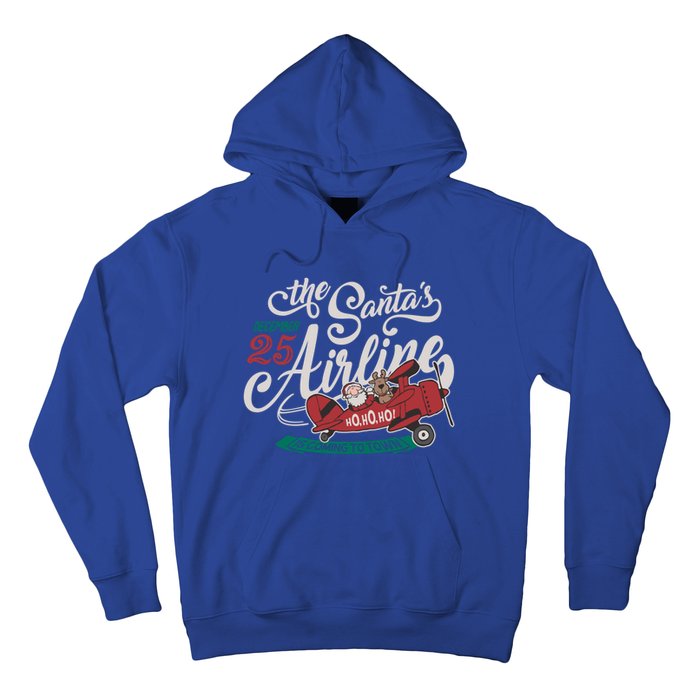 Christmas Santa Claus Flying Airplane Funny Gift Hoodie