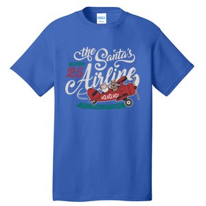 Christmas Santa Claus Flying Airplane Funny Gift Tall T-Shirt