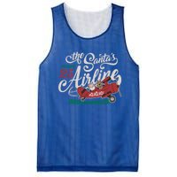 Christmas Santa Claus Flying Airplane Funny Gift Mesh Reversible Basketball Jersey Tank