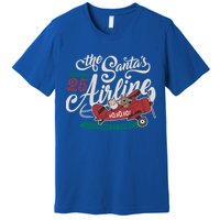 Christmas Santa Claus Flying Airplane Funny Gift Premium T-Shirt