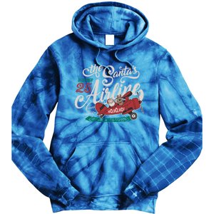 Christmas Santa Claus Flying Airplane Funny Gift Tie Dye Hoodie