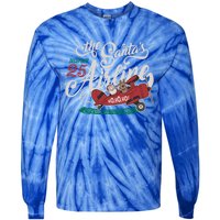 Christmas Santa Claus Flying Airplane Funny Gift Tie-Dye Long Sleeve Shirt