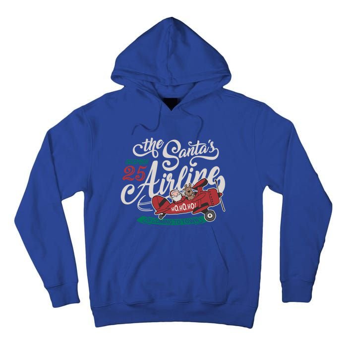 Christmas Santa Claus Flying Airplane Funny Gift Tall Hoodie