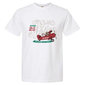 Christmas Santa Claus Flying Airplane Funny Gift Garment-Dyed Heavyweight T-Shirt