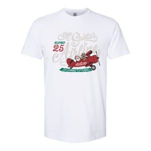 Christmas Santa Claus Flying Airplane Funny Gift Softstyle CVC T-Shirt