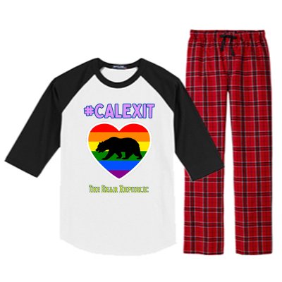 California Secession Calexit Bear Republic Raglan Sleeve Pajama Set