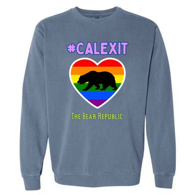 California Secession Calexit Bear Republic Garment-Dyed Sweatshirt