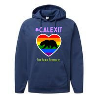 California Secession Calexit Bear Republic Performance Fleece Hoodie