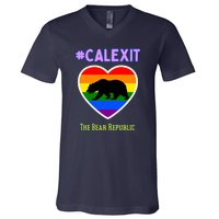 California Secession Calexit Bear Republic V-Neck T-Shirt