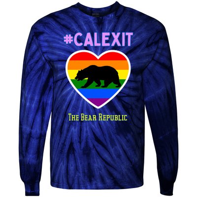 California Secession Calexit Bear Republic Tie-Dye Long Sleeve Shirt