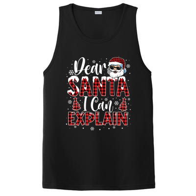 Christmas Santa Claus Red Plaid Dear Santa I Can Explain Gift PosiCharge Competitor Tank