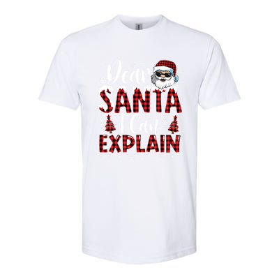 Christmas Santa Claus Red Plaid Dear Santa I Can Explain Gift Softstyle® CVC T-Shirt