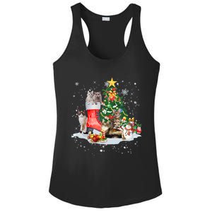 Cat Santa Christmas Tree For Cat Mom Cat Dad Cat Lover Gift Ladies PosiCharge Competitor Racerback Tank