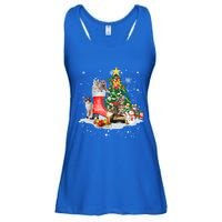 Cat Santa Christmas Tree For Cat Mom Cat Dad Cat Lover Gift Ladies Essential Flowy Tank