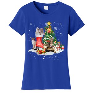 Cat Santa Christmas Tree For Cat Mom Cat Dad Cat Lover Gift Women's T-Shirt