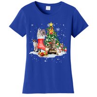 Cat Santa Christmas Tree For Cat Mom Cat Dad Cat Lover Gift Women's T-Shirt