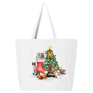 Cat Santa Christmas Tree For Cat Mom Cat Dad Cat Lover Gift 25L Jumbo Tote