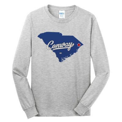 Conway South Carolina Sc Map Tall Long Sleeve T-Shirt