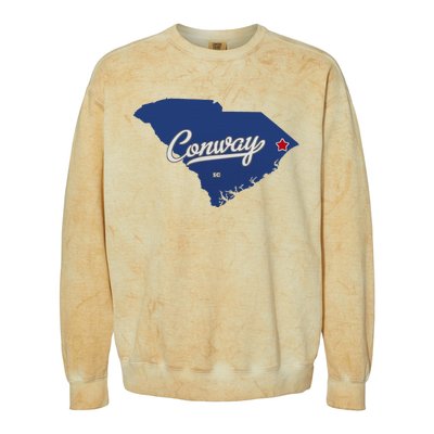 Conway South Carolina Sc Map Colorblast Crewneck Sweatshirt