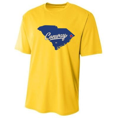 Conway South Carolina Sc Map Performance Sprint T-Shirt