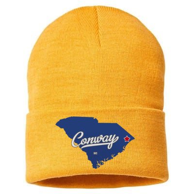 Conway South Carolina Sc Map Sustainable Knit Beanie