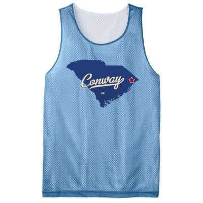 Conway South Carolina Sc Map Mesh Reversible Basketball Jersey Tank