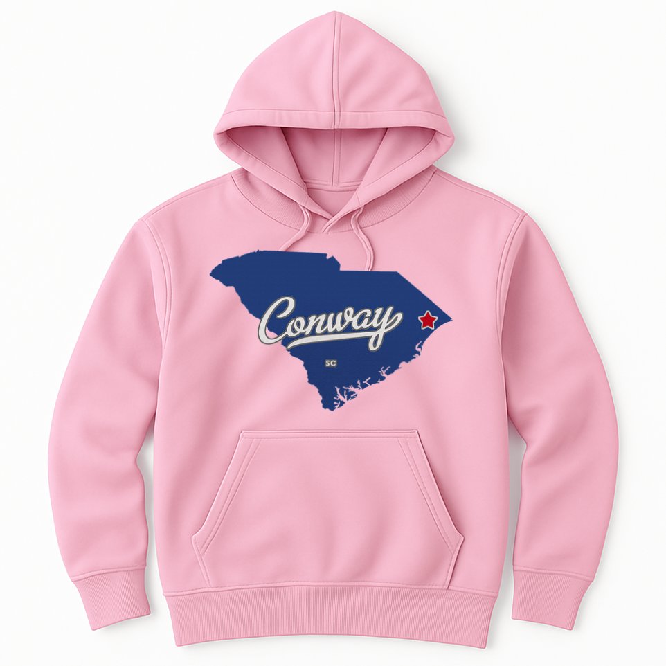 Conway South Carolina Sc Map Hoodie