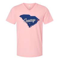 Conway South Carolina Sc Map V-Neck T-Shirt