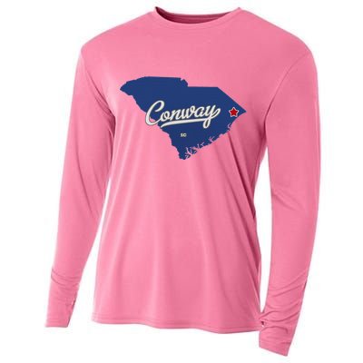 Conway South Carolina Sc Map Cooling Performance Long Sleeve Crew