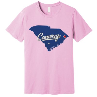 Conway South Carolina Sc Map Premium T-Shirt