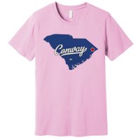 Conway South Carolina Sc Map Premium T-Shirt