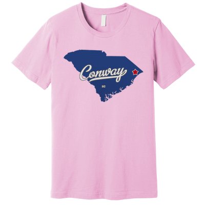 Conway South Carolina Sc Map Premium T-Shirt