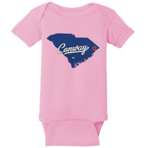 Conway South Carolina Sc Map Baby Bodysuit