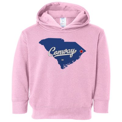 Conway South Carolina Sc Map Toddler Hoodie