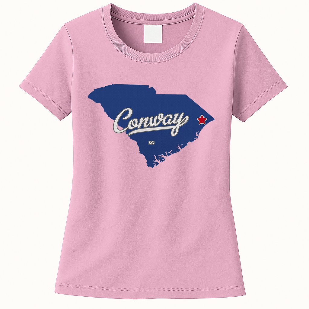 Conway South Carolina Sc Map Womens T-Shirt
