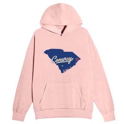 Conway South Carolina Sc Map Urban Pullover Hoodie