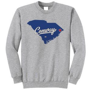 Conway South Carolina Sc Map Tall Sweatshirt