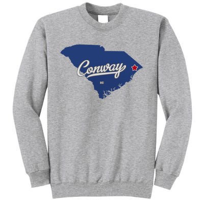 Conway South Carolina Sc Map Tall Sweatshirt