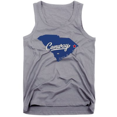 Conway South Carolina Sc Map Tank Top