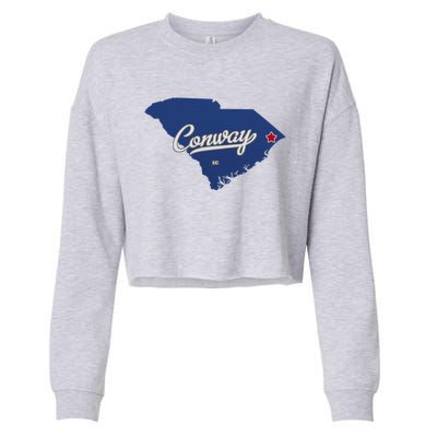 Conway South Carolina Sc Map Cropped Pullover Crew