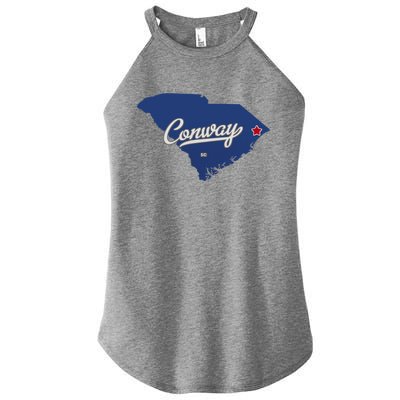 Conway South Carolina Sc Map Women’s Perfect Tri Rocker Tank