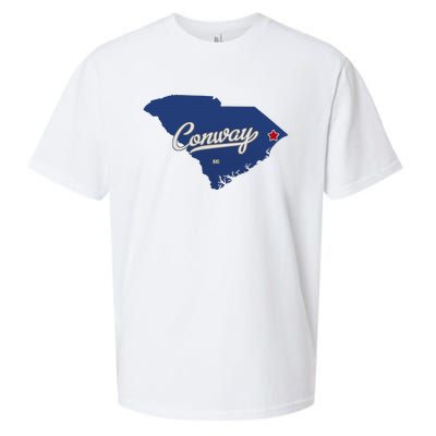 Conway South Carolina Sc Map Sueded Cloud Jersey T-Shirt