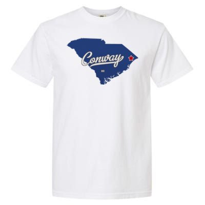 Conway South Carolina Sc Map Garment-Dyed Heavyweight T-Shirt