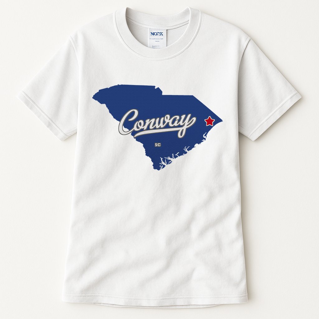 Conway South Carolina Sc Map Tall T-Shirt
