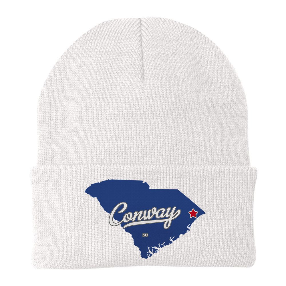 Conway South Carolina Sc Map Beanie