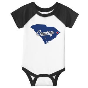 Conway South Carolina Sc Map Infant Baby Jersey Bodysuit