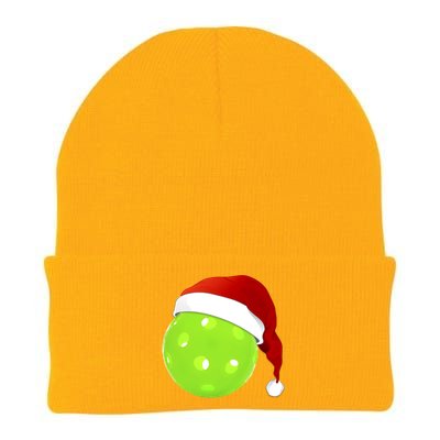 Christmas Santa Claus Hat On A Pickleball Funny Gift Knit Cap Winter Beanie