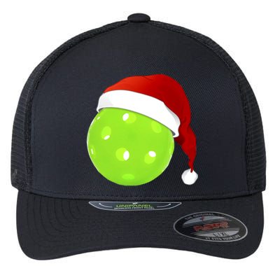 Christmas Santa Claus Hat On A Pickleball Funny Gift Flexfit Unipanel Trucker Cap