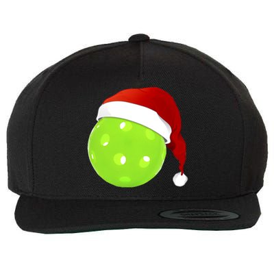 Christmas Santa Claus Hat On A Pickleball Funny Gift Wool Snapback Cap